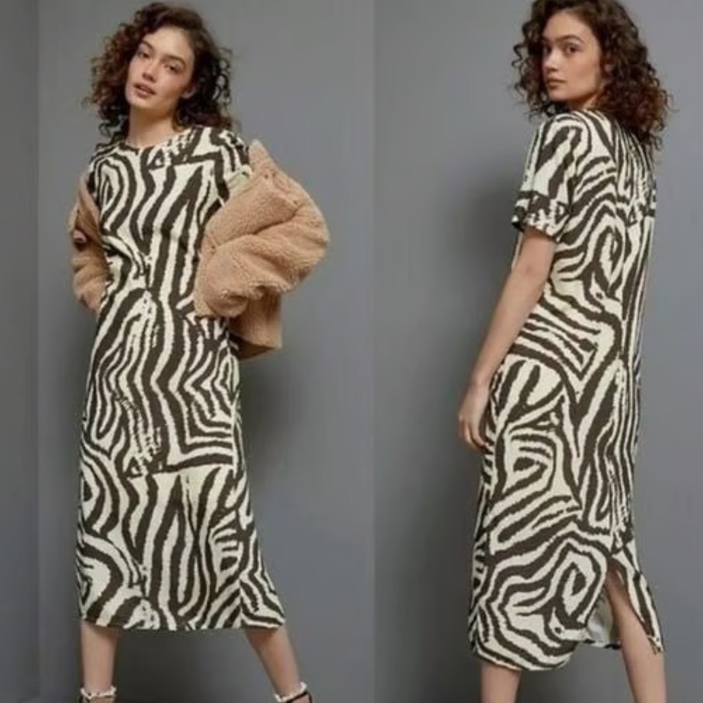 Anthropologie Corey Lynn Calter zebra print maxi Sz S